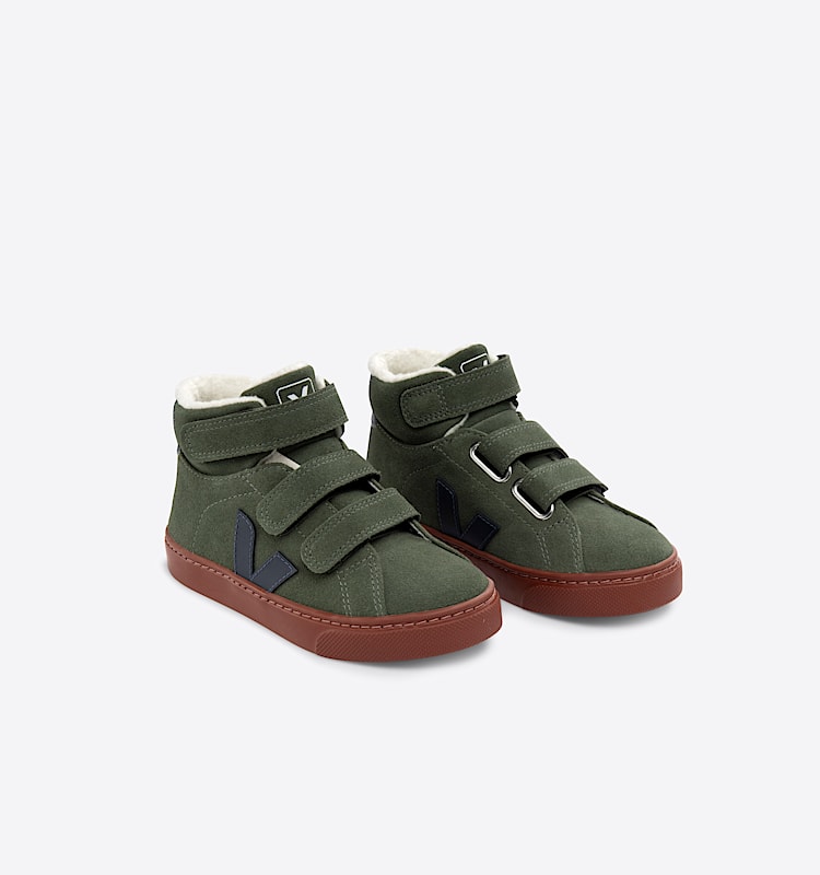 veja sneakers small-esplar-mid-winter 麂皮 绿色 MW0303430 Top view