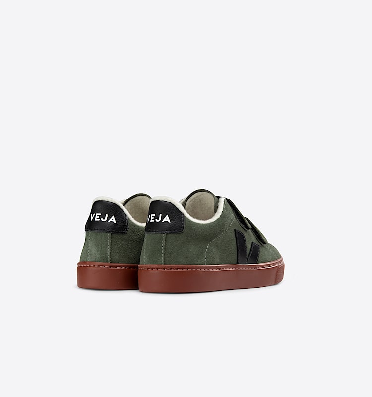 veja baskets small-esplar-winter suède vert SF0303411 Back view