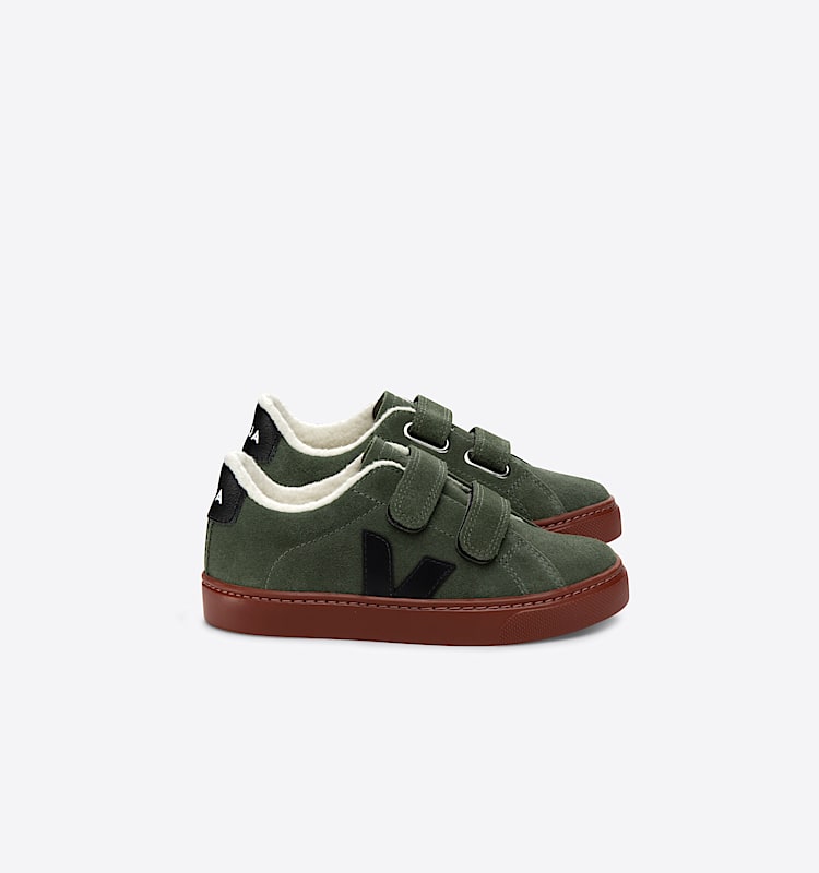 veja sneakers small-esplar-winter pelle-scamosciata verde SF0303411 Lateral view