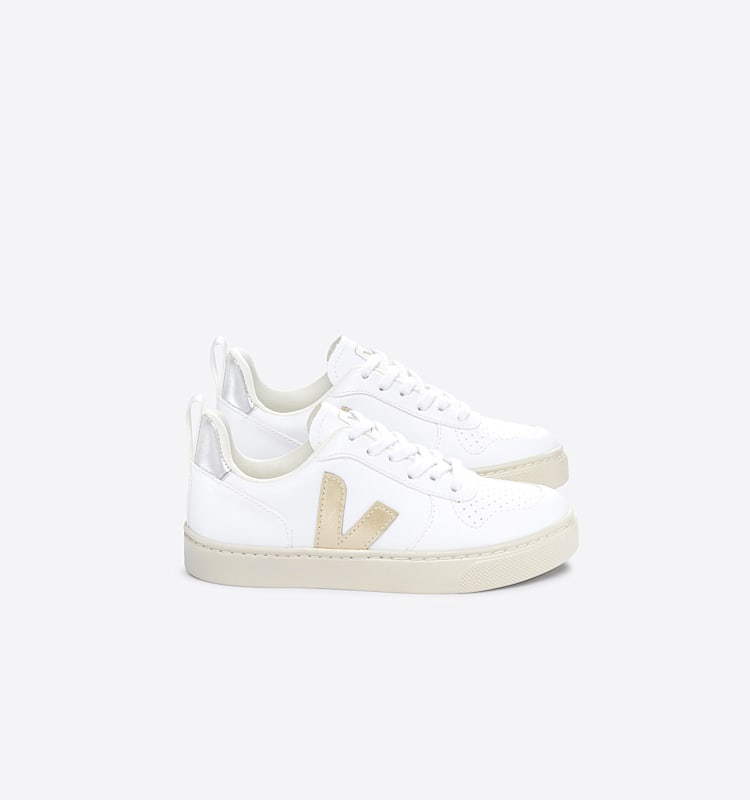 veja baskets small-v-10-laces vegan blanc CX0703423 Lateral view