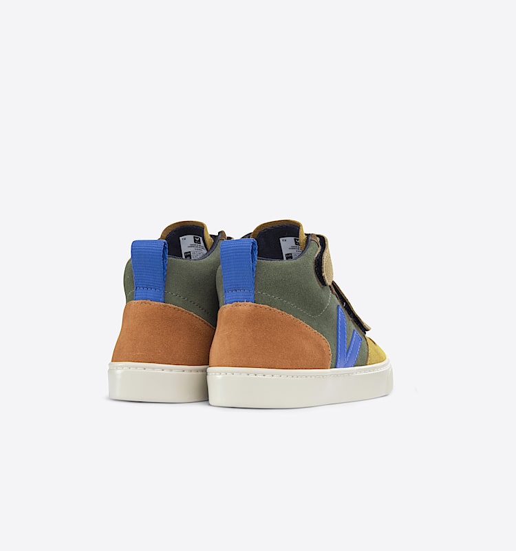 veja sneakers small-v-10-mid pelle-scamosciata multicolore DV0303427 Back view
