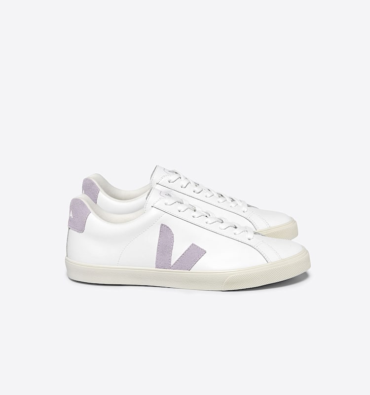 veja baskets esplar-logo cuir blanc EO0203511 Lateral view