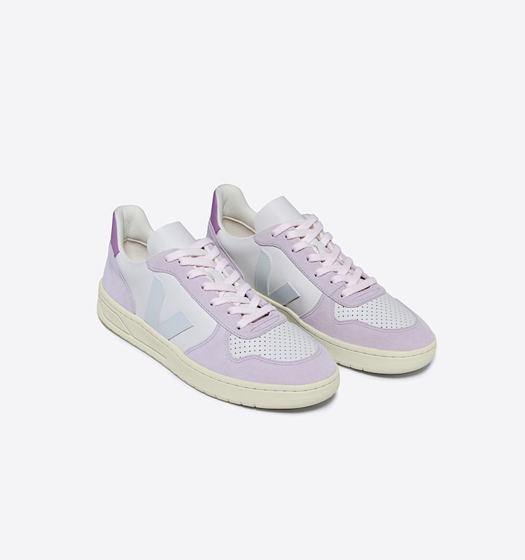 veja sapatilhas v-10 couro roxo VX0203476 Top view