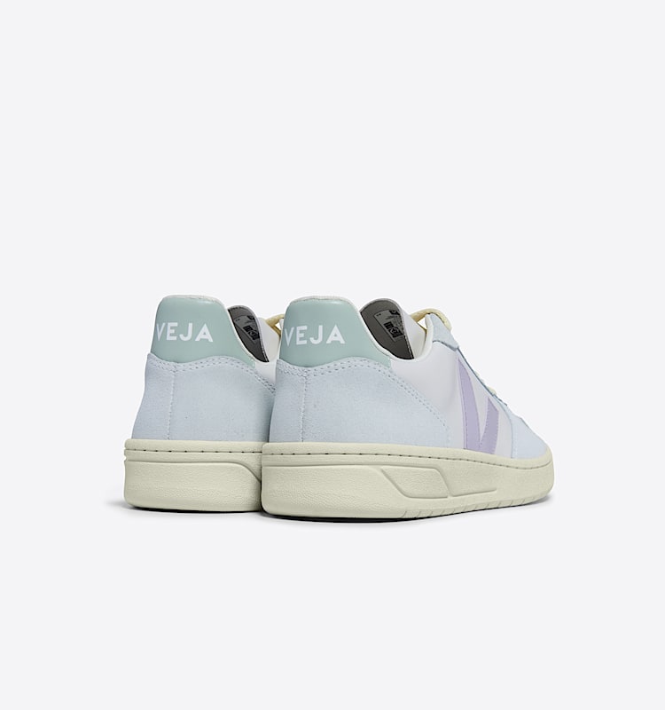veja sneakers v-10 皮革 蓝色 VX0203475 Back view