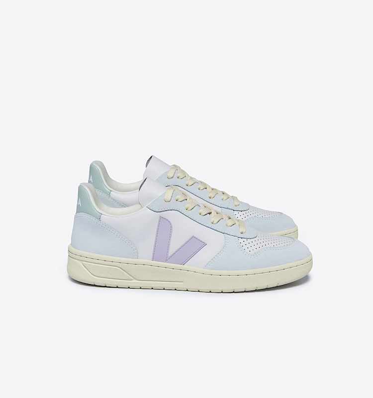 veja sneakers v-10 皮革 蓝色 VX0203475 Lateral view