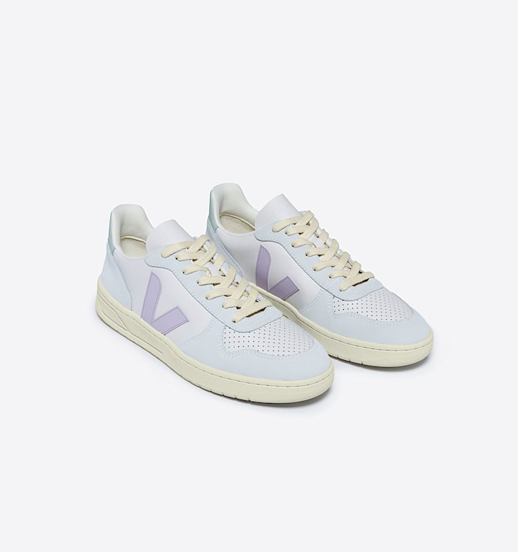 veja baskets v-10 cuir beige VX0203475 Top view