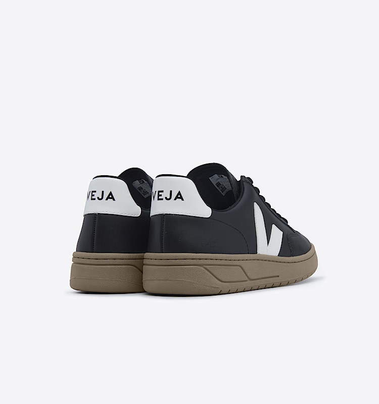 veja baskets v-12 cuir noir XD0203638 Back view