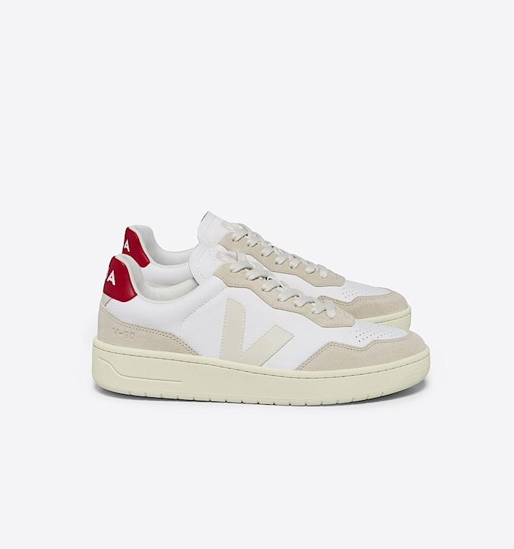 veja sneakers v-90 有机皮革 白色 VD2003459 Lateral view