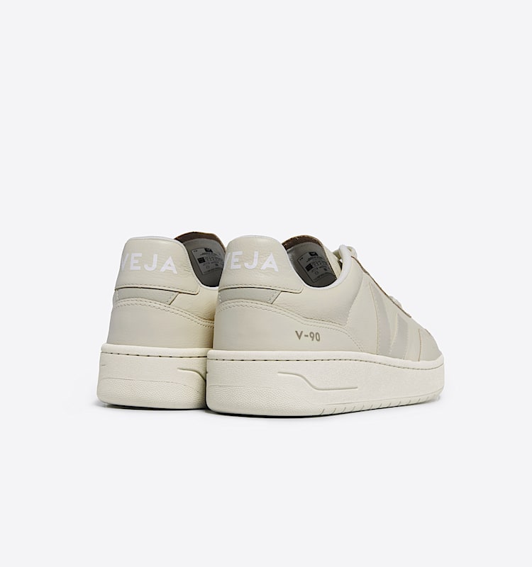 veja sneakers v-90 有机皮革 米色 VD2003381 Back view