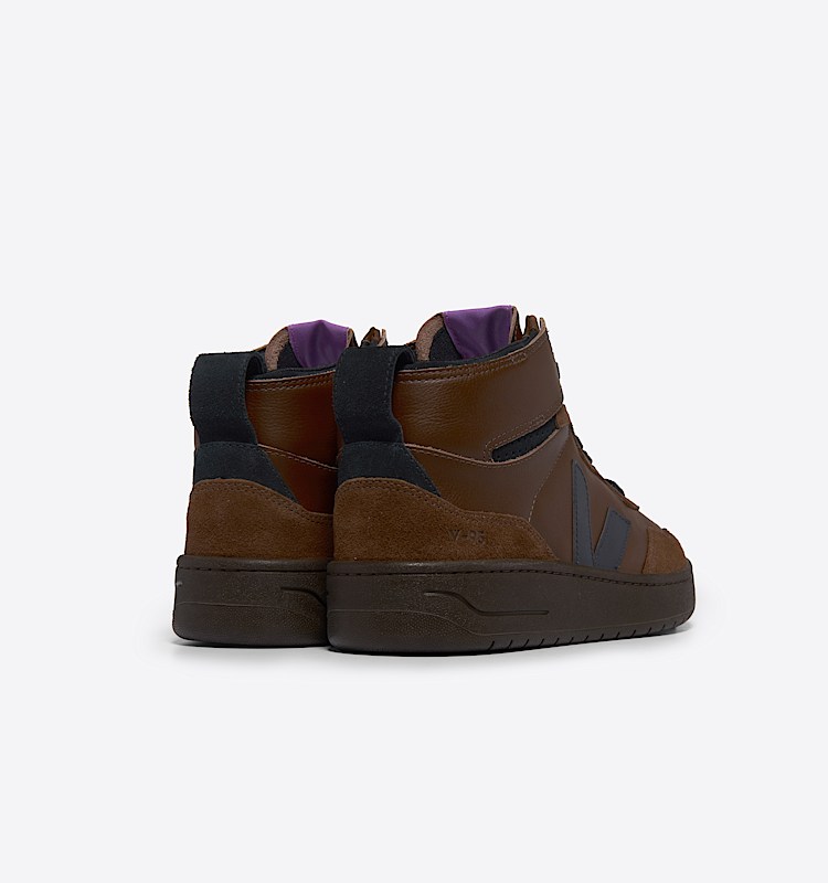 veja baskets v-95 cuir marron QZ2003688 Back view