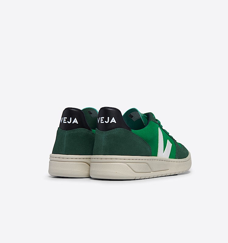 veja baskets v-10 suède vert VX0303671 Back view