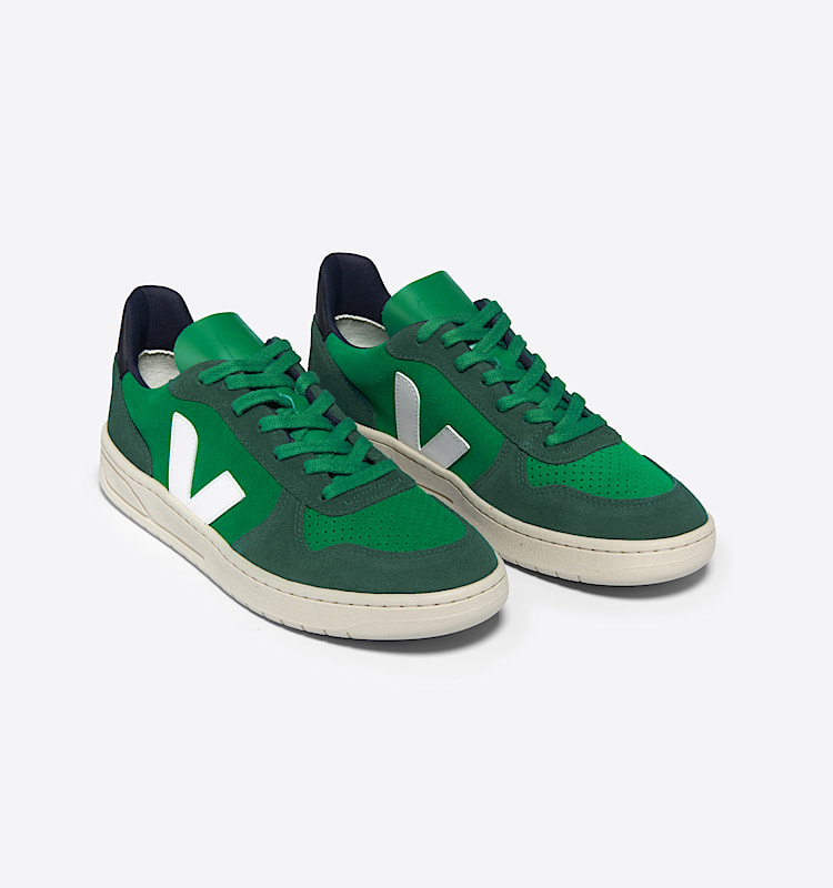 veja sneakers v-10 pelle-scamosciata verde VX0303671 Top view