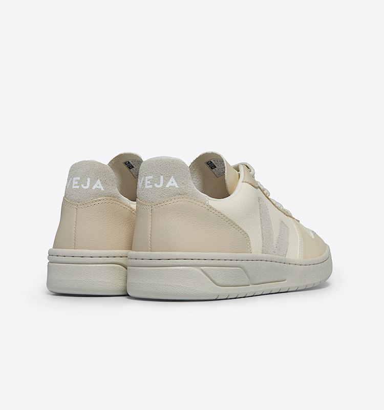 veja sneakers v-10 皮革 米色 VX0503673 Back view