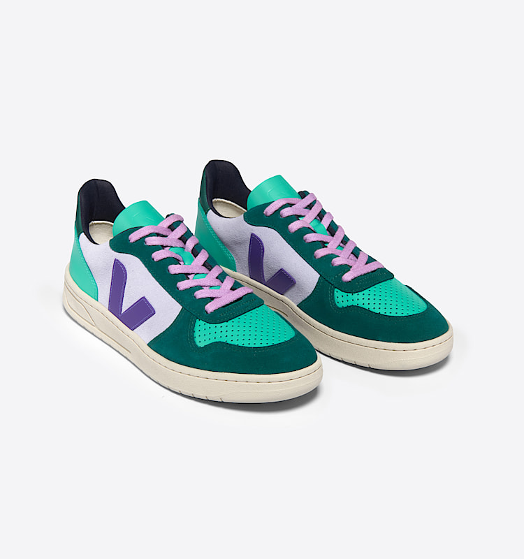 veja sapatilhas v-10 camurça multicolor VX0303670 Top view