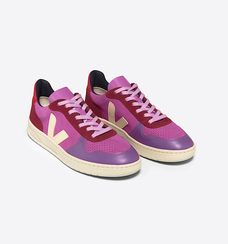 veja sapatilhas v-10 camurça multicolor VX0303668 Top view