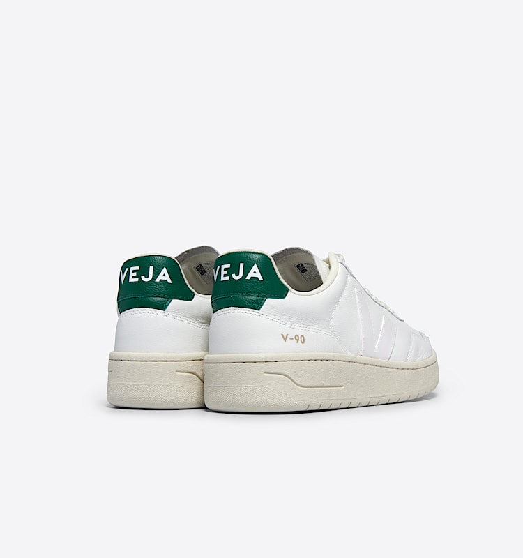 veja zapatillas v-90 cuero-orgánico blanco VD2003706 Back view