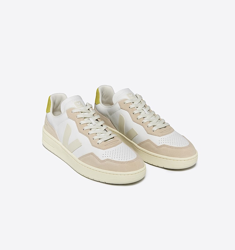 veja sneakers v-90 有机皮革 米色 VD2003704 Top view