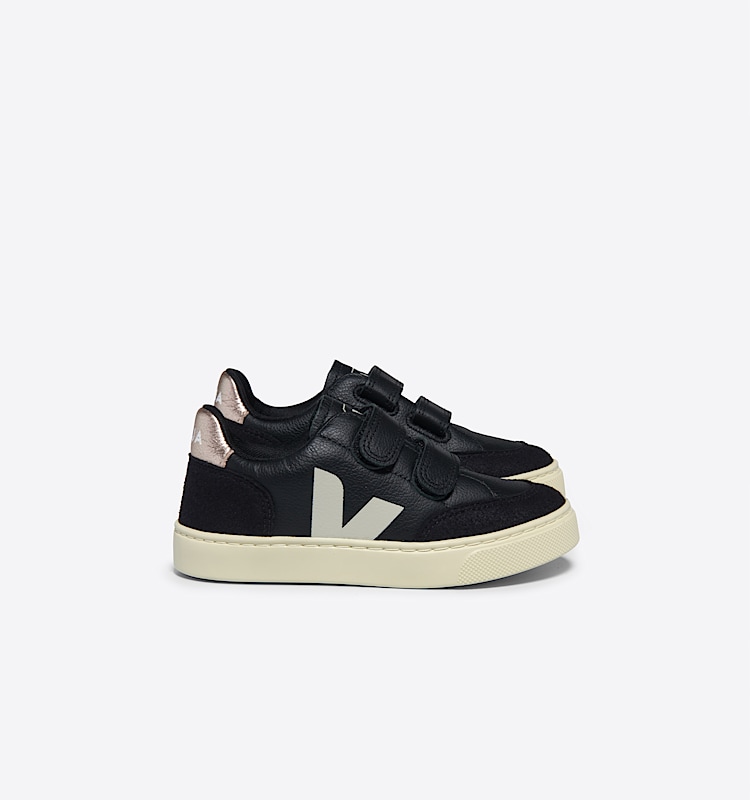 veja baskets small-v-12 cuir noir XV0503795 Lateral view