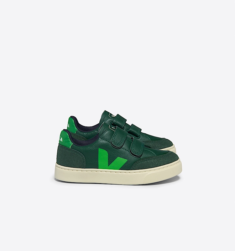 veja baskets small-v-12 cuir vert XV0503796 Lateral view