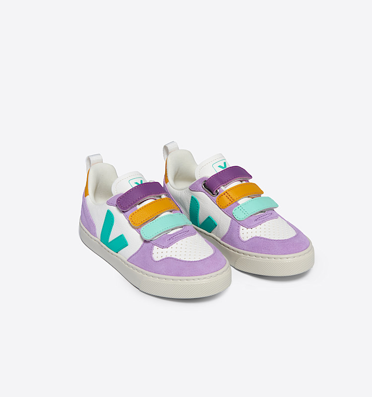 veja baskets small-v-10 cuir multicolore CV0503803 Top view