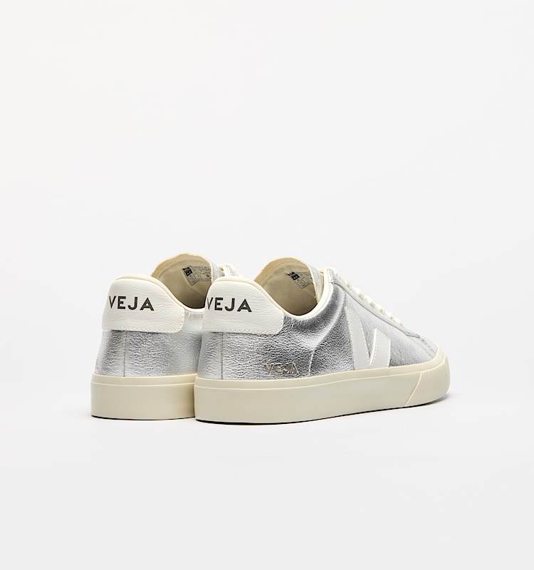 veja baskets campo cuir argenté CP0502684 Back view