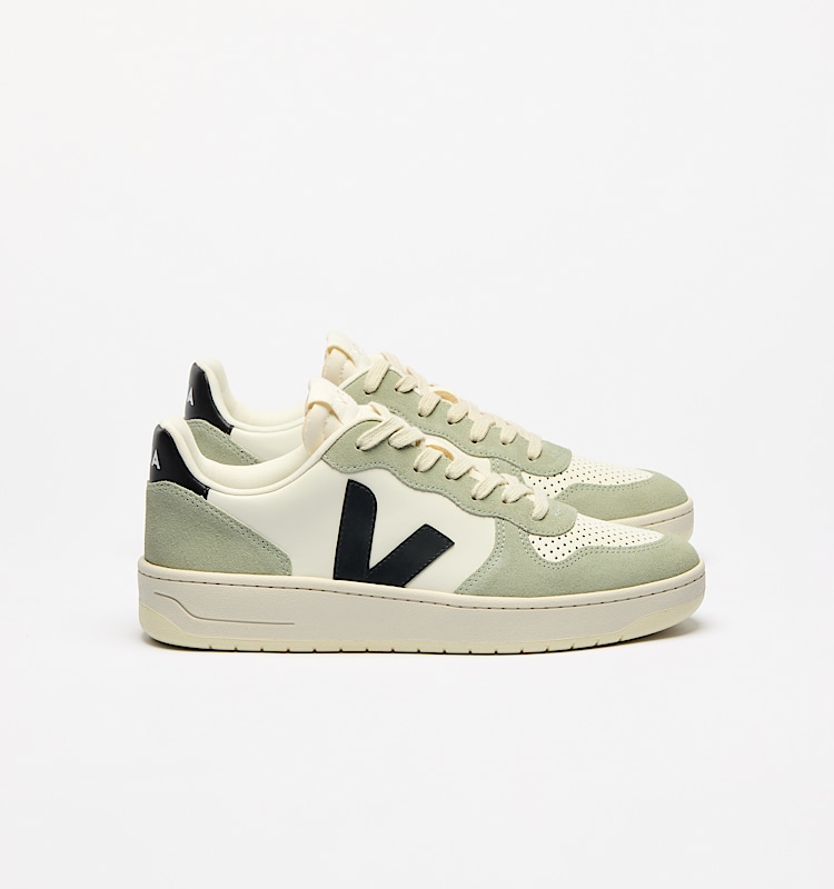 veja sneakers v-10-prime 皮革 绿色 VI0220500 Lateral view