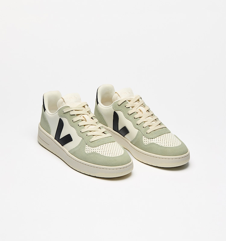 veja baskets v-10-prime cuir gris VI0220500 Top view