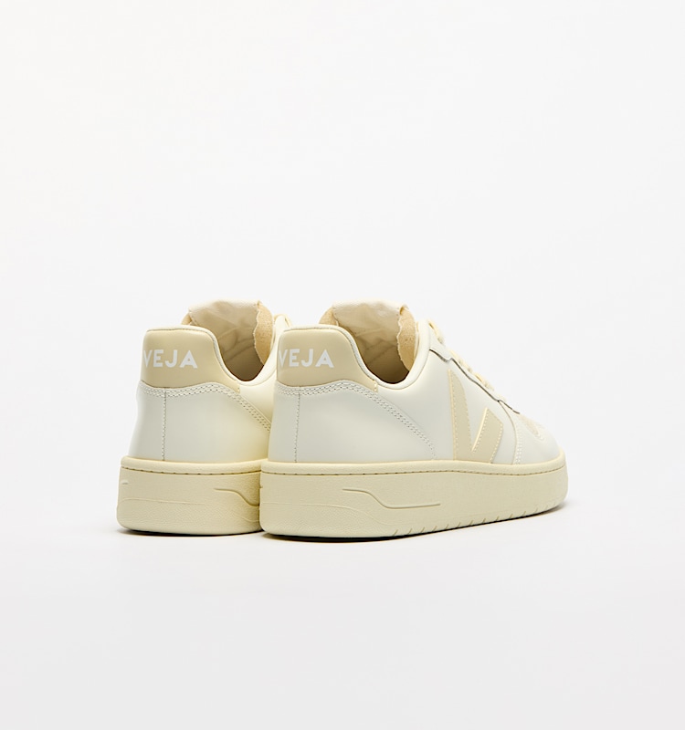 veja baskets v-10-prime cuir beige VI0220498 Back view