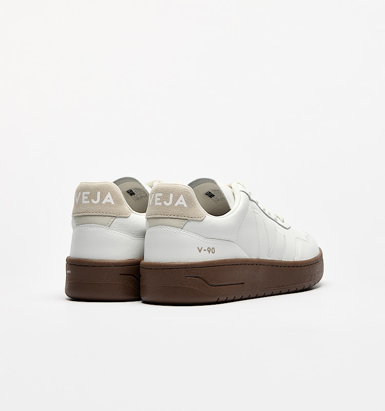 veja baskets v-90-zz cuir-biologique blanc VZ2020750 Back view