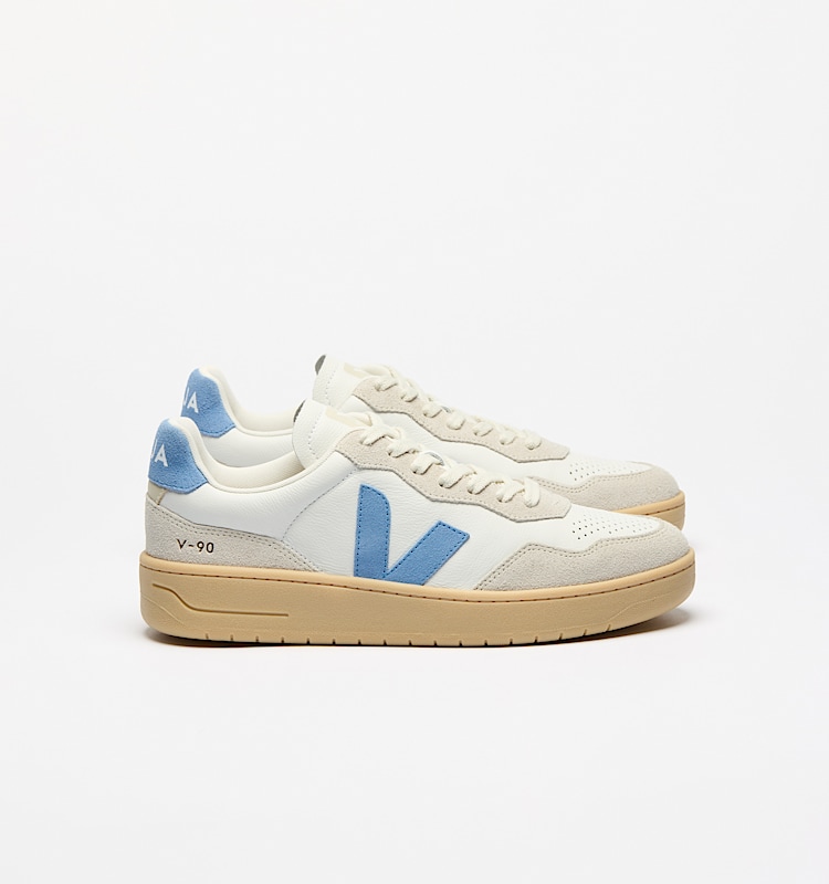 veja sneakers v-90 有机皮革 白色 VD2003895 Lateral view