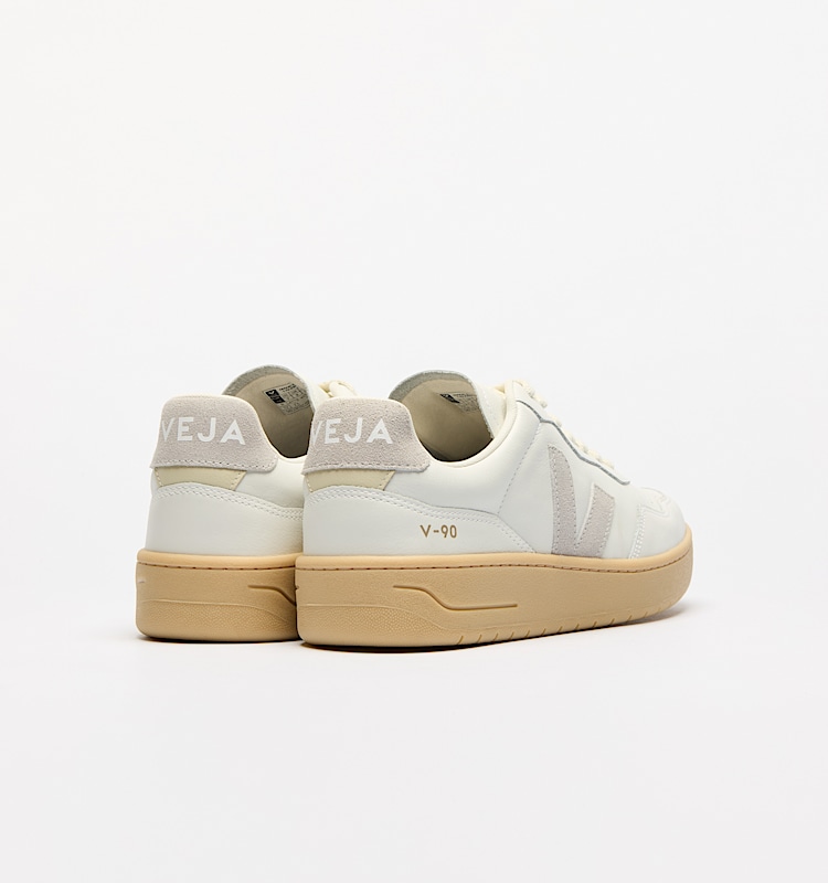 veja zapatillas v-90 cuero-orgánico blanco VD2003893 Back view