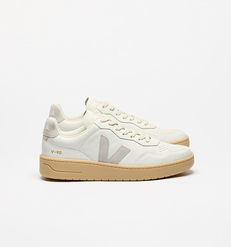 veja sneakers v-90 有机皮革 白色 VD2003893 Lateral view