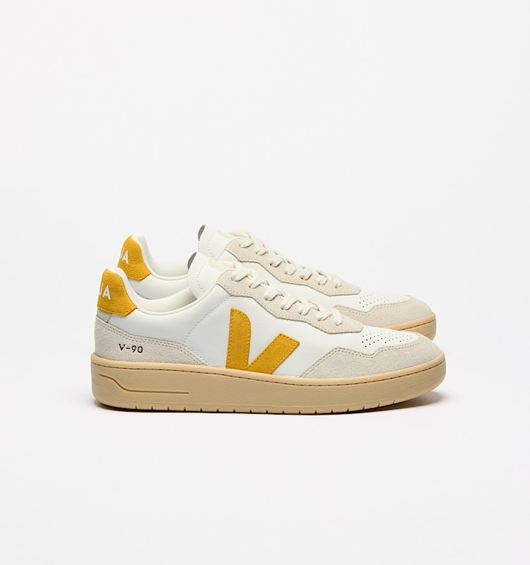 veja sneakers v-90 有机皮革 白色 VD2003894 Lateral view