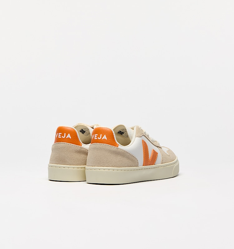 veja baskets small-v-10-laces cuir beige CX0520652 Back view