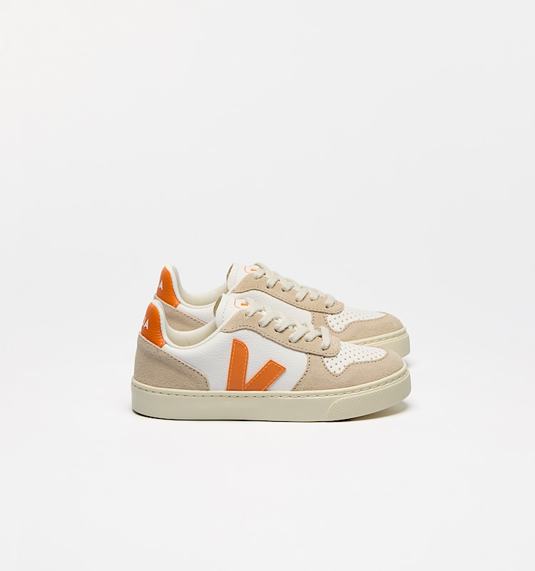 veja baskets small-v-10-laces cuir beige CX0520652 Lateral view