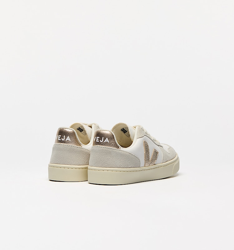 veja sapatilhas small-v-10-laces couro branco CX0520620 Back view