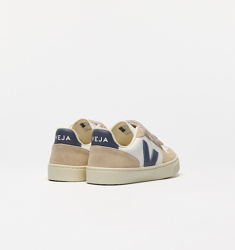 veja baskets small-v-10 cuir beige CV0520617 Back view