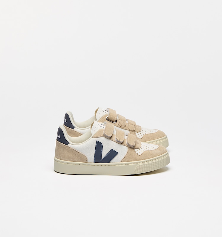 veja baskets small-v-10 cuir beige CV0520617 Lateral view