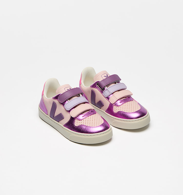 veja zapatillas small-v-10 cuero morado CV0520648 Top view