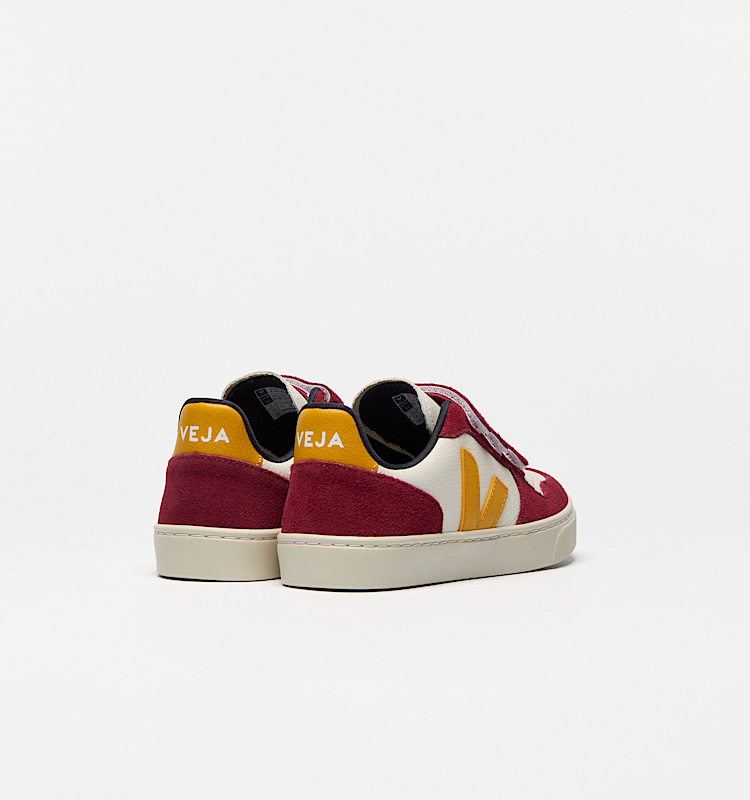 veja sapatilhas small-v-10 couro vermelho CV0520615 Back view