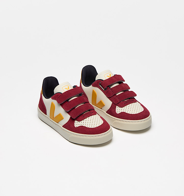 veja sapatilhas small-v-10 couro vermelho CV0520615 Top view
