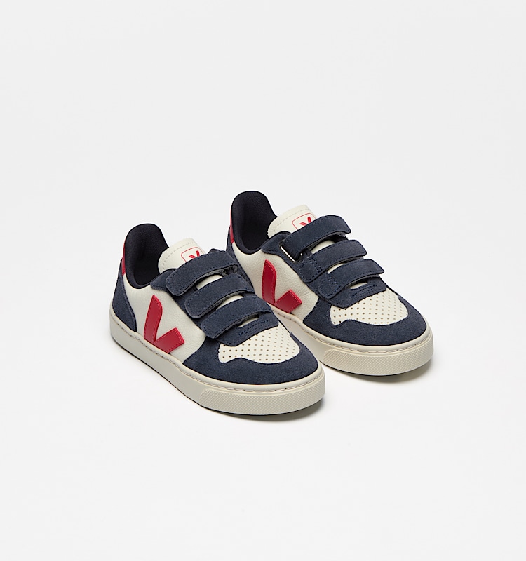 veja baskets small-v-10 cuir bleu CV0520616 Top view