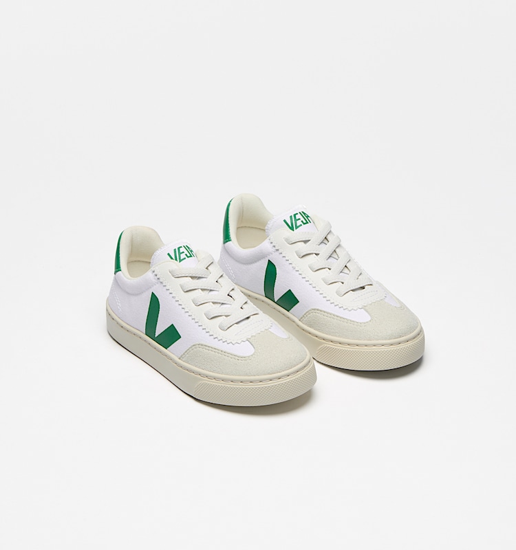 veja sapatilhas small-volley algodão-orgánico branco SY0120627 Top view