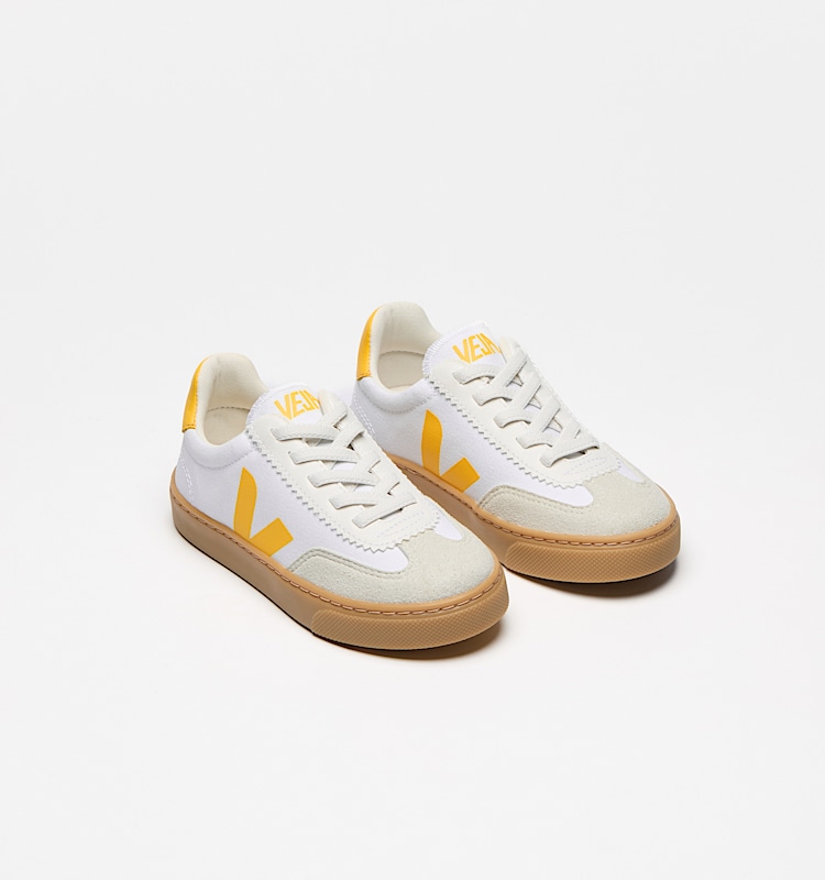 veja sapatilhas small-volley algodão-orgánico branco SY0120629 Top view