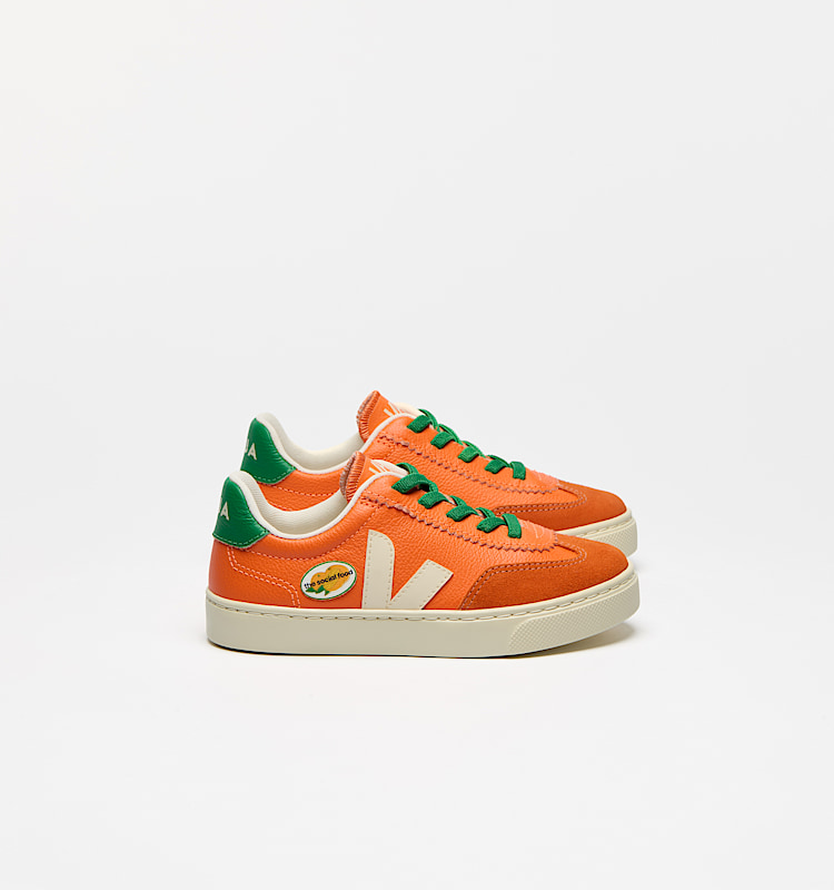 veja baskets veja-x-the-social-food cuir orange TF0520729 Lateral view