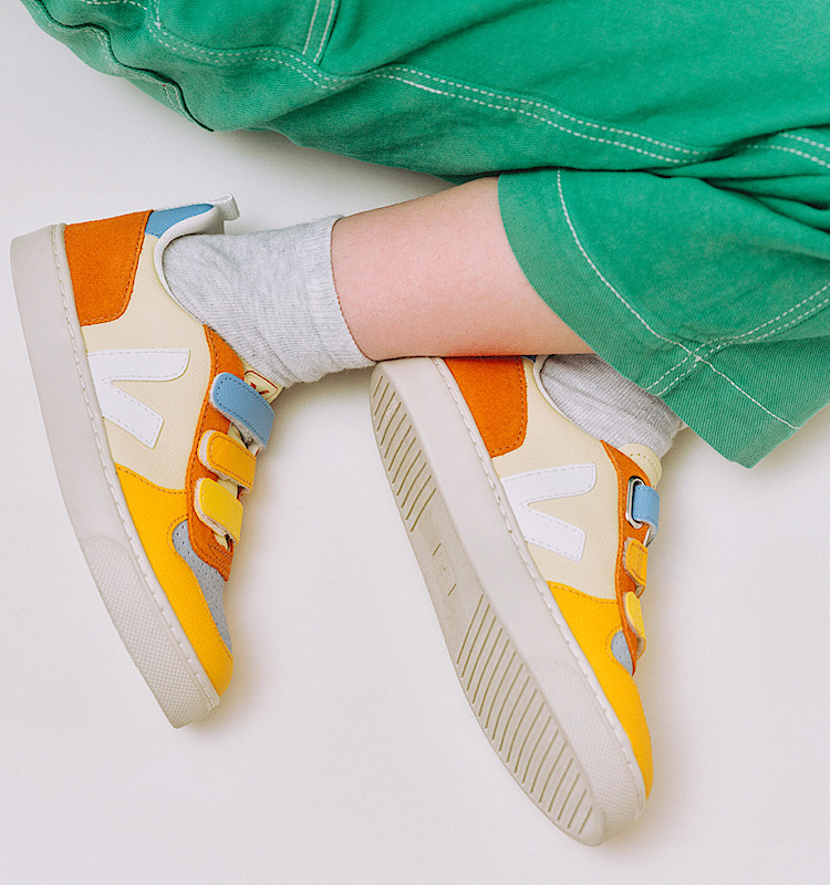 veja sapatilhas small-v-10 couro multicolor CV0503271