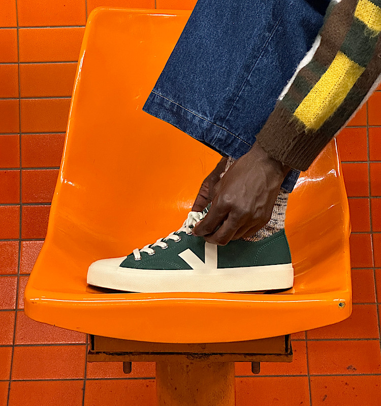 veja zapatillas wata-ii-low algodón-orgánico verde PL0102836