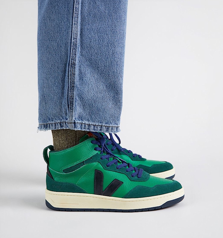 veja baskets v-95 cuir vert QZ2003686