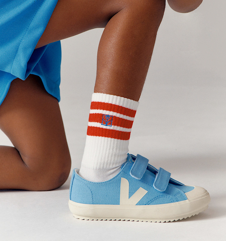 veja zapatillas small-ollie algodón-orgánico azul OV0103617