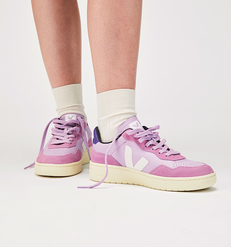 veja zapatillas v-90 cuero morado VD2003661